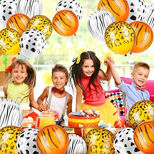 24 Jungle Animal Print Balloons Set for Party Decorations