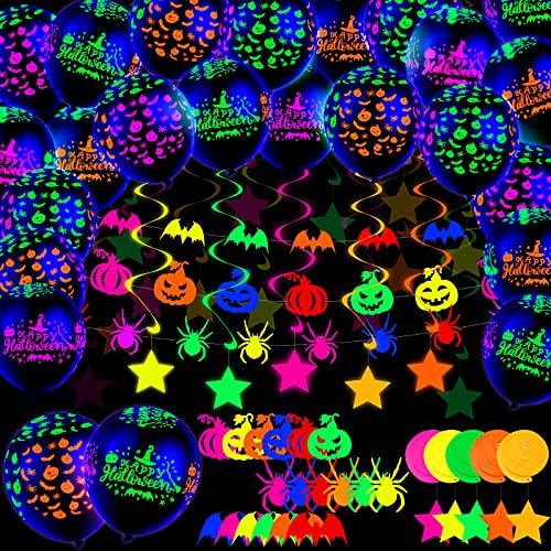 Sumind Neon Halloween Ghost Balloons and Garlands