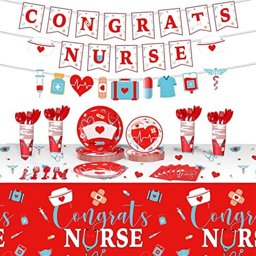 Zubebe 173 Pcs Nurse Graduation Party Supplies