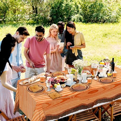 Durony 129 Piece Camping Birthday Party Plate Tablecloth Set