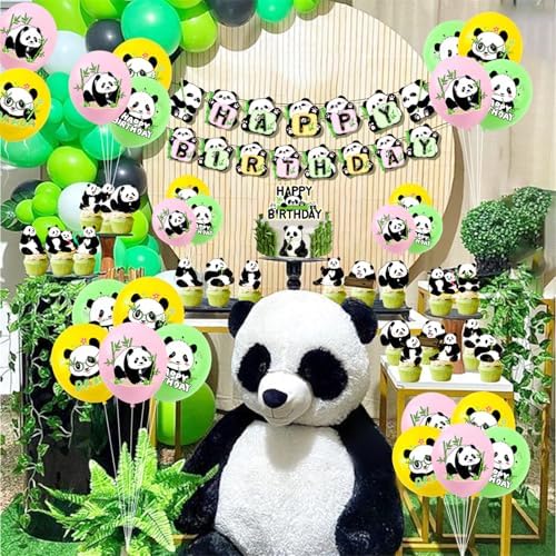 ADILAIDUN 36 Piece Panda Party Decor Set