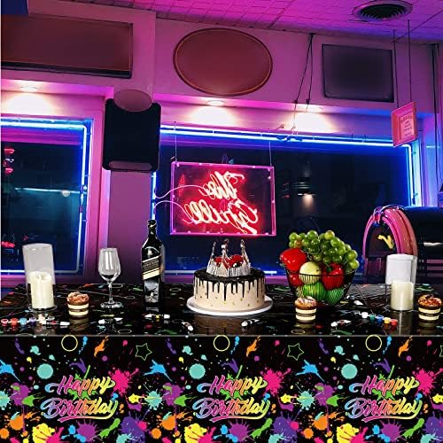 3 Pcs Neon Glow Tablecloth for Birthday Party