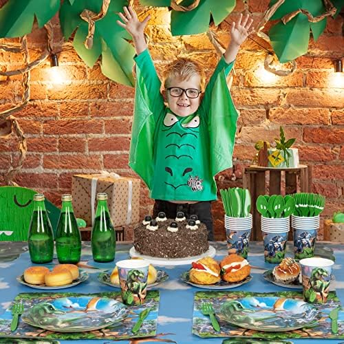 DECORLIFE 169PCS Dinosaur Party Supplies Serve 24