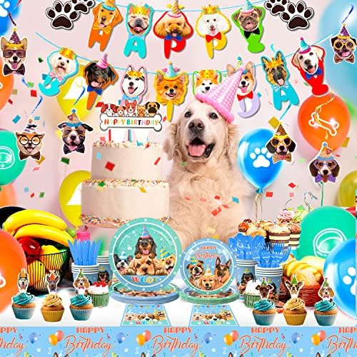 Puppy Birthday Party Supplies Set for 16 Guests