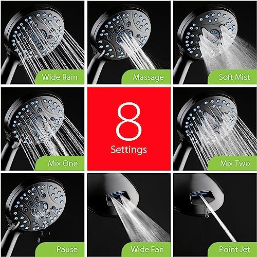 Hotel Spa AquaCare High Pressure Handheld Shower Head 50 Mode 3 Way Combo