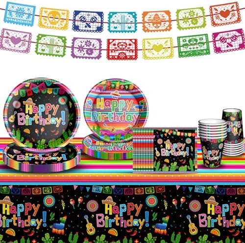 Mexican Fiesta Tableware Set for 24 Guests