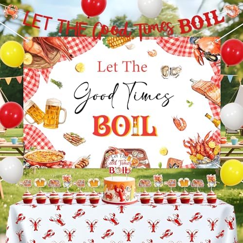 Cheereveal Seafood Party Decorations with Balloons and Toppers