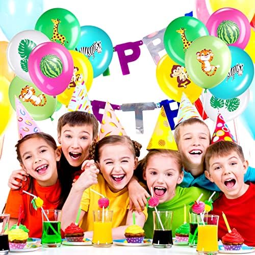 Zomiboo 36 Pcs Jungle Safari Balloons Animal Theme Decorations
