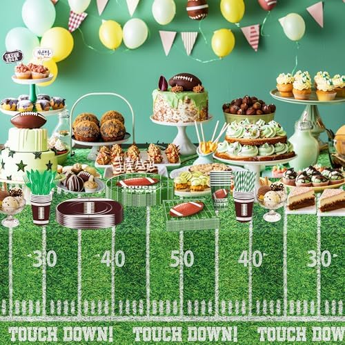 4 Pack Football Party Decorations Tablecloth