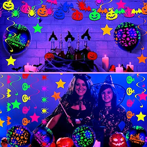 Sumind Neon Halloween Ghost Balloons and Garlands