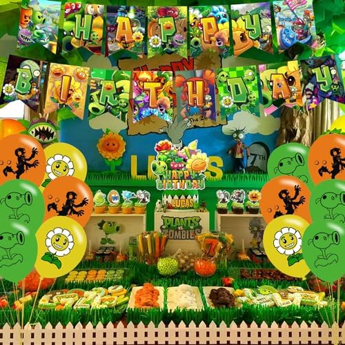 ELZEM Plants Game Party Decorations Set