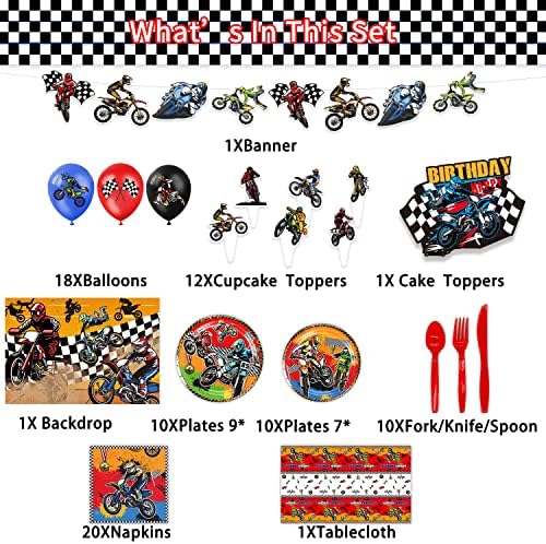 Heidaman Dirt Bike Party Decor Set for Boys