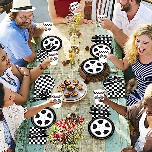 144PCS Racing Car Party Tableware Set for Boys Serve 24