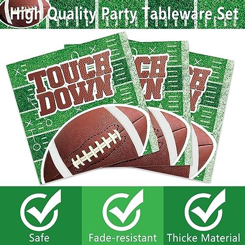 144 PCS Football Party Supplies Set for 48 Guests