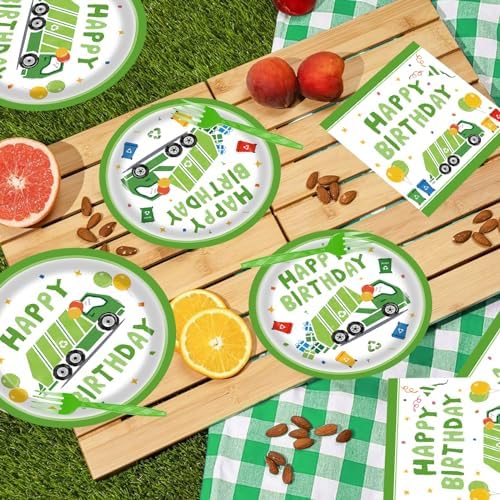 96 Pcs Garbage Truck Themed Paper Plates Party Supplies