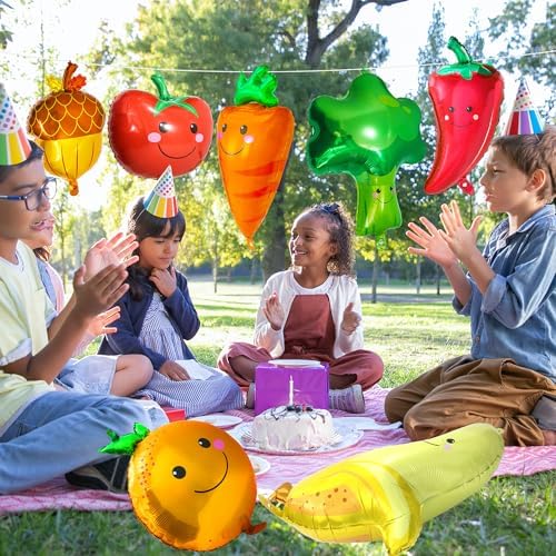 Cartoon Tomato Balloons 8 Pack Red Fruit Party Decorations