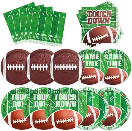 144 PCS Football Party Supplies Set for 48 Guests