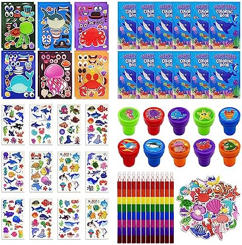 Cinrobiye 72 Pcs Ocean Party Favors Set