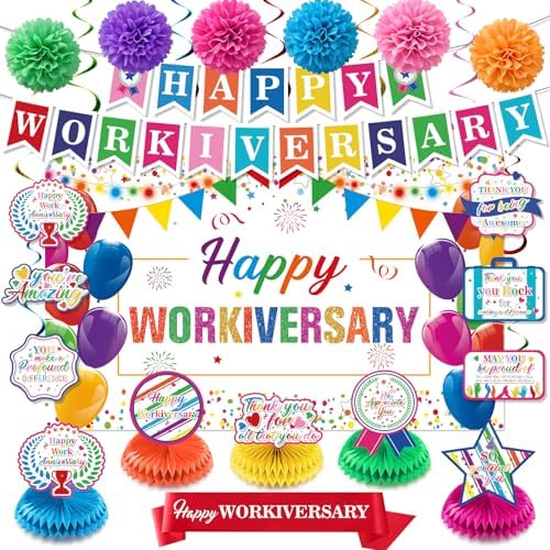 Happy Work Anniversary Decorations Set