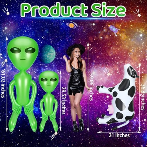 5 Halloween Inflatable Alien Cow Balloons Set