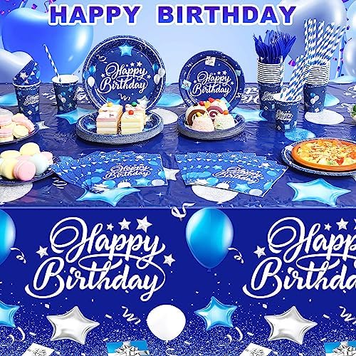 Norme 176 Pcs Navy Blue Birthday Tableware Set