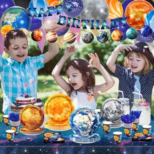 Outer Space Birthday Party Tableware Set 228pcs 30 Serve