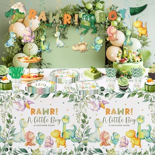 Dinosaur Baby Boy Shower Tablecloth 3 Pack