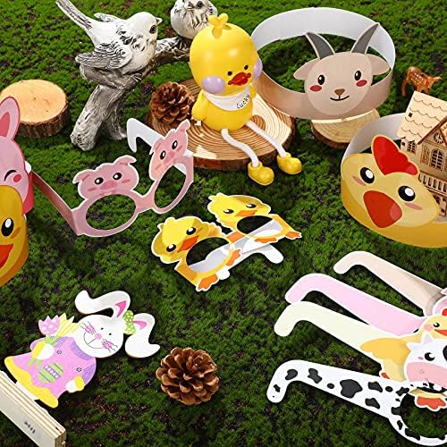 48 Pieces Farm Animal Paper Headwear Set